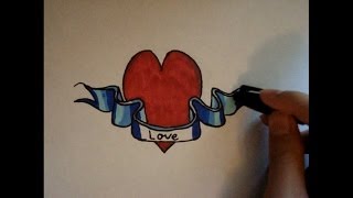 How to Draw a Fantasy Heart|A Missing Heart|With A Ribbon|Step By Step For Beginners|Easy|Shap