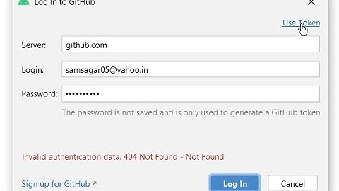 invalid authentication data. 404 not found android studio github