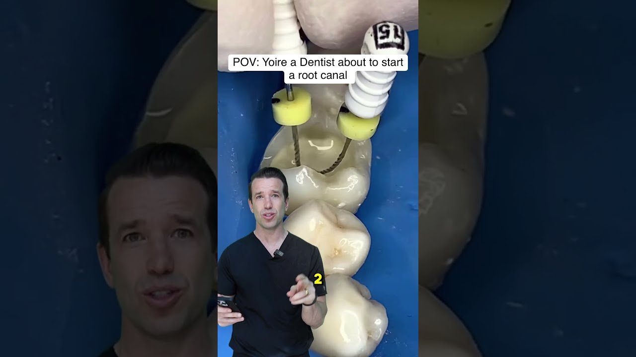 POV Dentist Doing A Root Canal