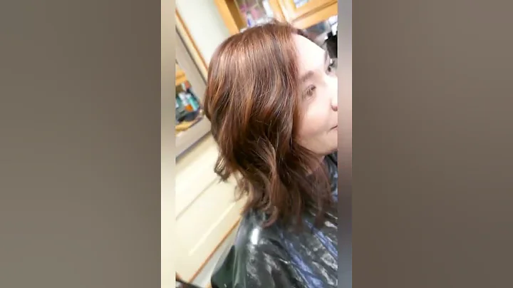 chocolate brown hair with warm caramel highlights