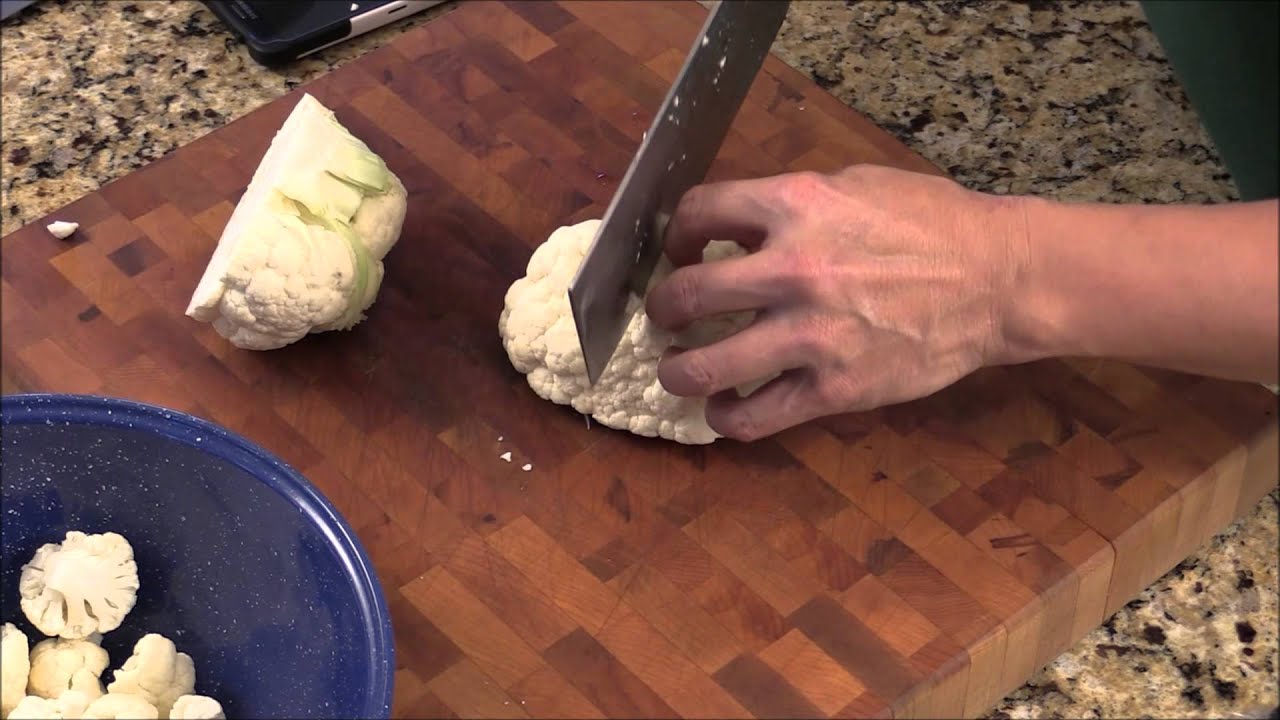 How To Cut Cauliflower- Bite Sized Florets - YouTube