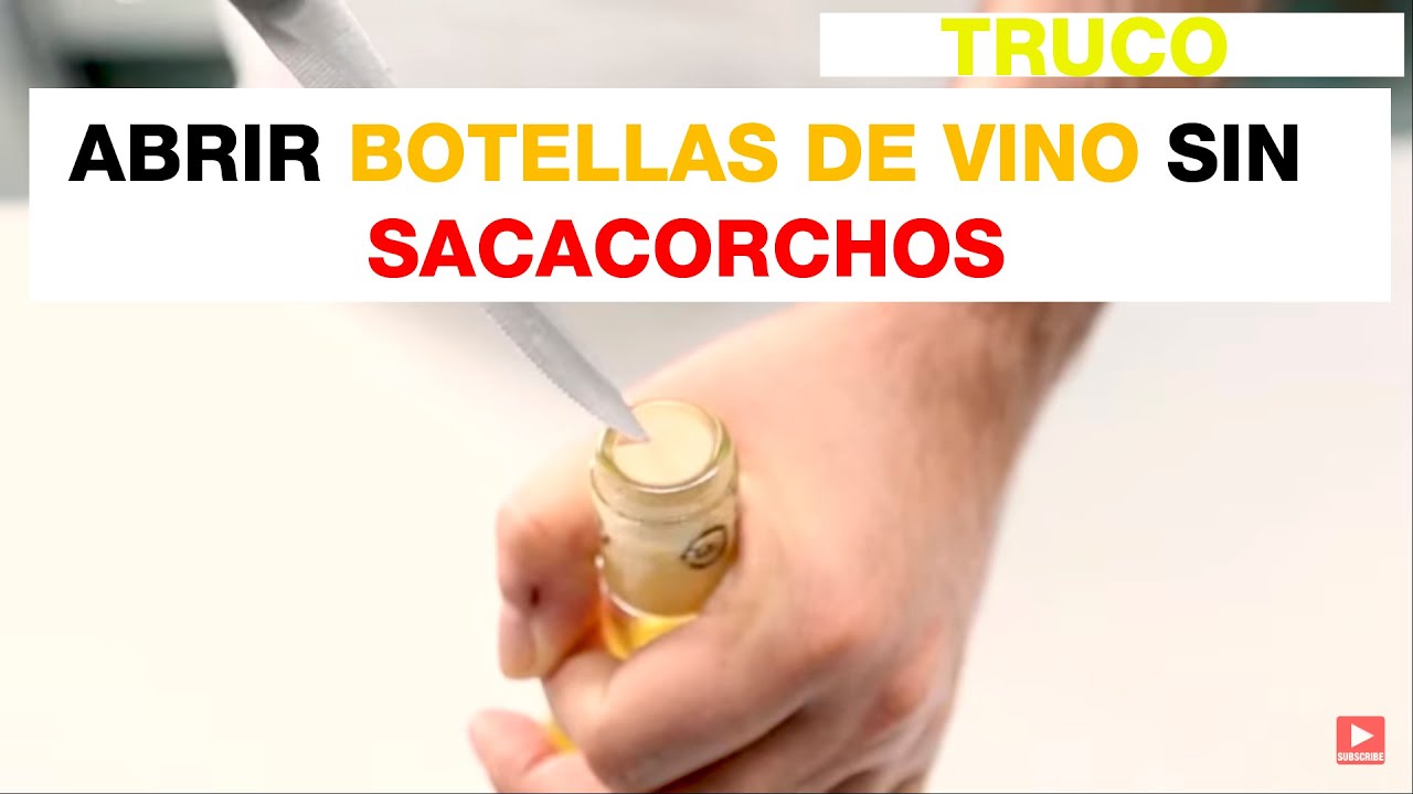 Cómo abrir botella de vino sin sacacorchos. How to open wine bottle without  corkscrew. 