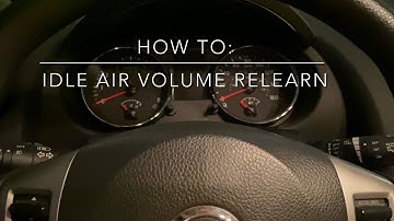 ROUGH IDLE?  How to perform the IDLE AIR VOLUME RELEARN