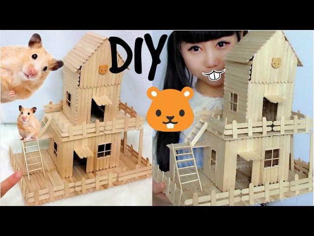 DIY Two-Story Popsicle Stick Apartment Tutorial (For Dwarf Hamsters) –  Beanie the Hamster