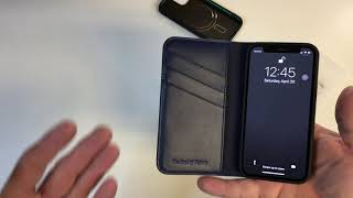 VISOUL Carbon Fiber Leather iPhone Folio Style Case/Cover with Card Holder. iPhone 12 Mini....
