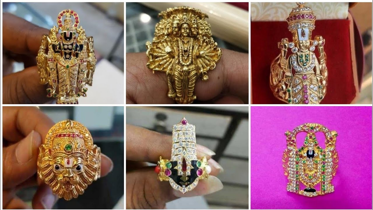 Entrancing 22 Karat Yellow Gold Lord Balaji Finger Ring