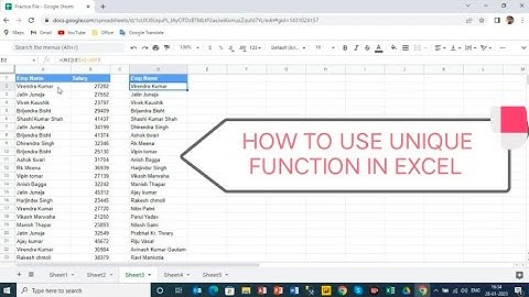 Unique Function |Advance Excel Interview Tips and Tricks #excel #unique @Learnwithvirendrakumar