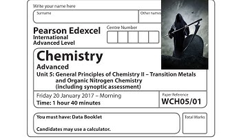 Edexcel A2 IAL Chemistry Unit 5 Question Paper January 2017 question (1) Solution