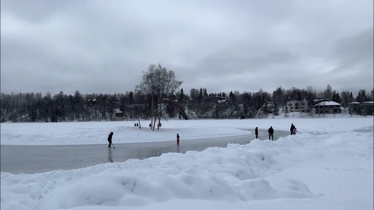 Ice skating & hockey at Westchester Lagoon Anchorage Alaska! YouTube