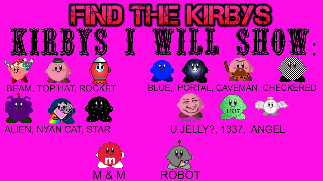 Roblox Find The Kirbys Some Of The Hard Kirbys Youtube - white kirby roblox