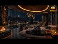 Smooth Piano Jazz Music - Luxury Bedroom Night Ambience & Crackling Fireplace for Stress Relief