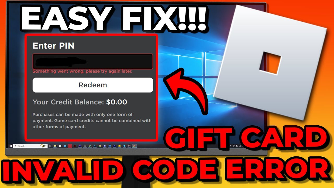 How To Fix Unexpected Error Or Invalid Code For Redeeming Gift Card For  Roblox 2023 