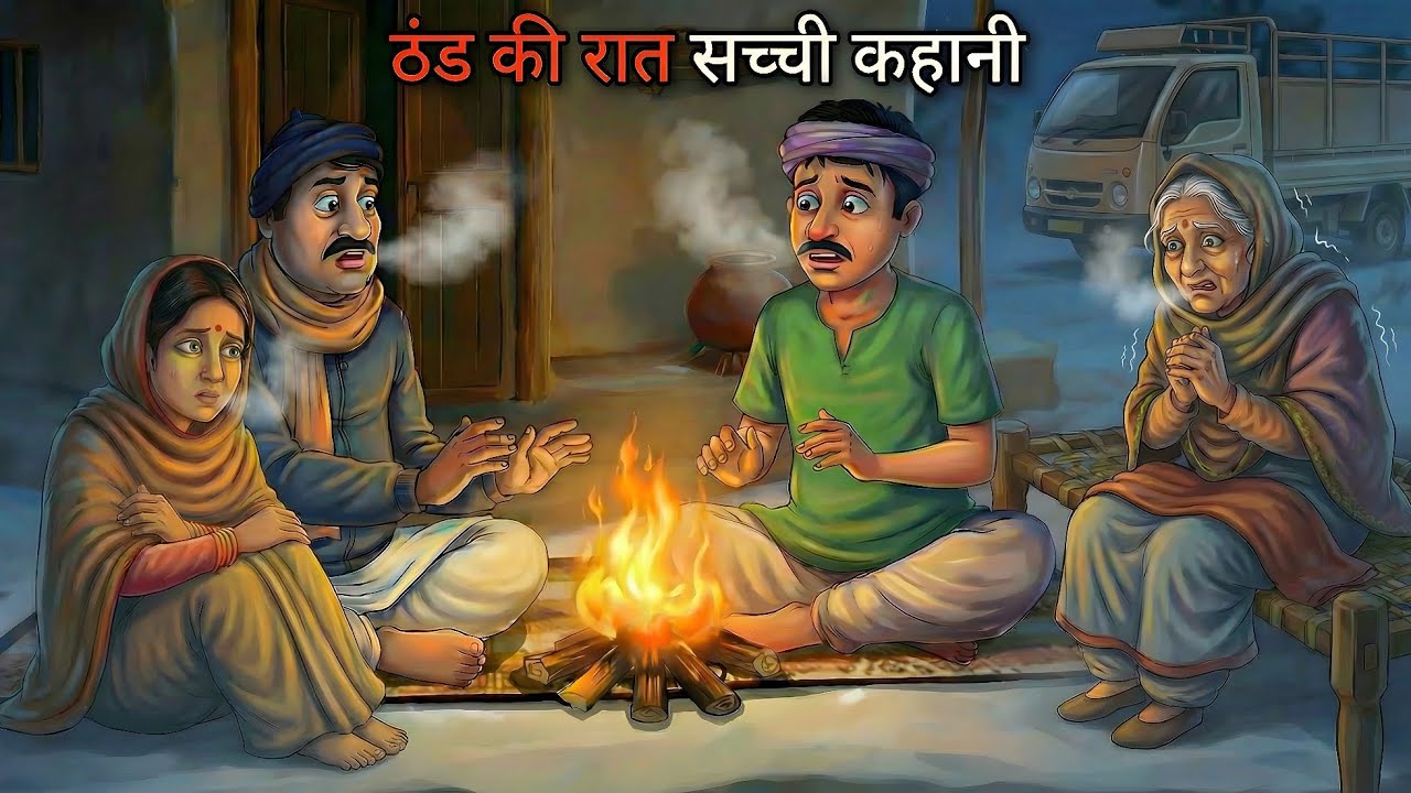 ठंड में नदी किनारे बेघर परिवार की रात  hindi kahaniya moral story in hindi kahaniya 