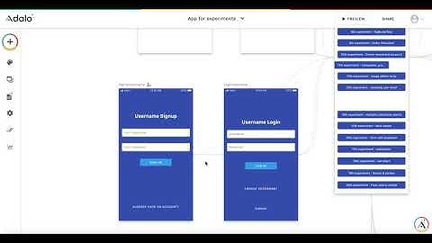 Adalo Experiments: how to allow users sign up with username