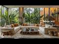 Relaxing Indoor Cafe Jazz | Soft Morning Piano Jazz with Garden Ambience to Start The Day Right