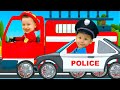 Синий трактор Песенки для детей Машинки Полицейская и Пожарная Скорая помощь спешит на помощь