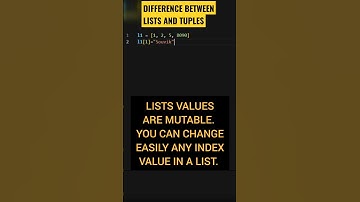 What is the difference between list and tuple? ।। Python Interview Questions #shorts #shortvideo