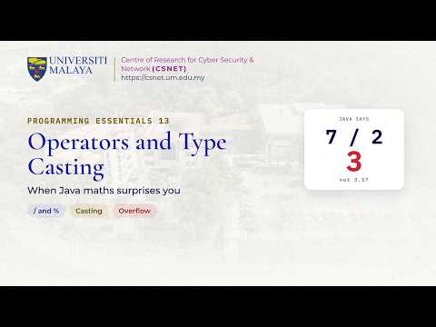 Operators and Type Casting in Java: Why 7 / 2 Is 3 | Programming Essentials