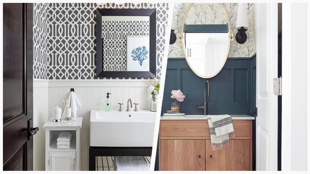 75 Wainscoting And Wood Wall Powder Room Design 💎 ...