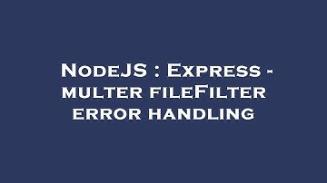 NodeJS : Express - multer fileFilter error handling