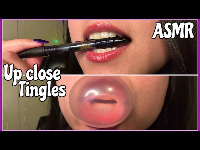 ASMR~ Up Close Pen Biting And Gum Chewing aggressively | VERY INTENSE TINGLES