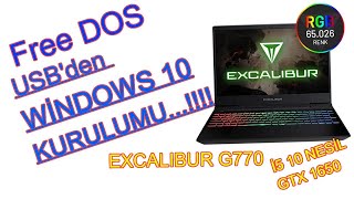FreeDOS Excalibur G770 Windows 10 Kurma | Windows 10 kurulum | Casper Excalibur G770