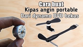 Cara buat kipas angin mini portable dari dynamo bekas DVD