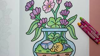 Details Decompress Your Brain | Crayon Blending | Coco Wyo Into Gardens | Cozy Terrarium | No Talking ASMR Guide