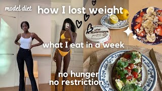 How I LOST WEIGHT without feeling HUNGRY or RESTRICTED (what I eat in a week)
