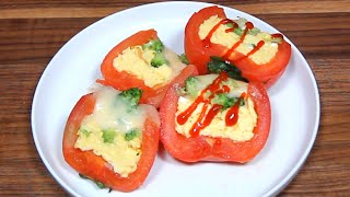 Egg scramble in tomatoes #breakfast #lunch #brunch #egg #tomato #broccoli