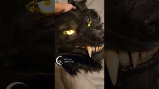 Homemade werewolf animatronic mask in detail