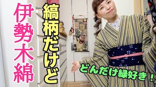 縞柄だけど、伊勢木綿だよー。