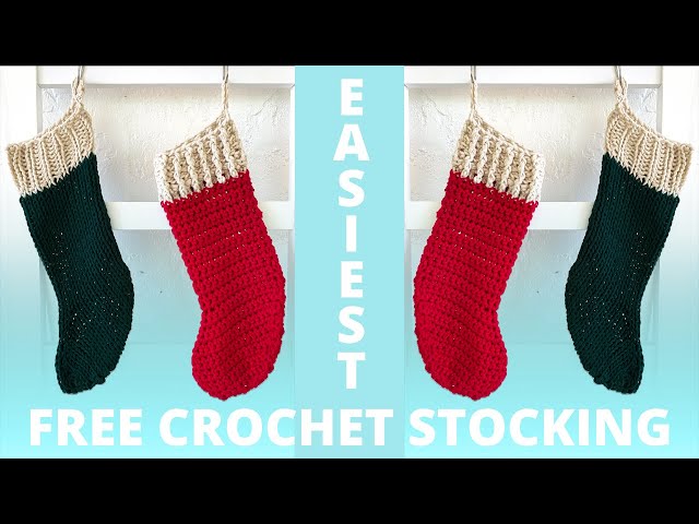 Easy Crochet Puff Stitch Stocking - Free Christmas Stocking Pattern - A  Crafty Concept