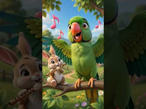 मेरा नाम है मिट्ठू मिट्ठू Hindi Rhymes For Kids #rhymes #kids #cartoon #parrot #shorts