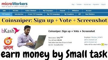 How to do Coinsniper: Sign up + Vote + Screenshot || Easy task on picoworker  || Submit Vote