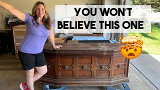 $7.41 Extreme Auction Flip Makeover  This top was SO damaged | #furnitureflip #furnituremakeover