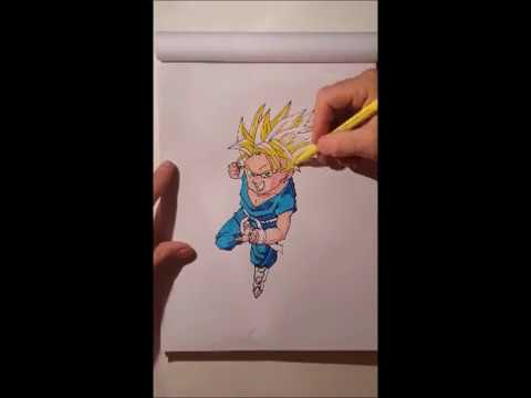 Come Disegnare Trunks Ssj Dragon Ball Z Colorare Per Bambini Impara Colori Youtube