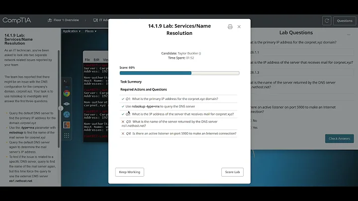 CompTIA 14.1.9 Lab: Services/Name Resolution