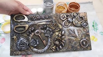 Mix Media Mural with Waste Material | Mix Media Art Techniques || Mix Media Art