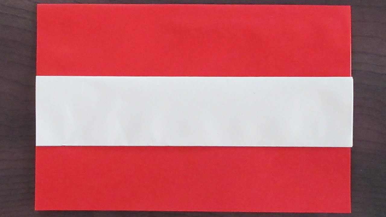 折り紙 オーストリアの国旗 Origami Austrian Flag Youtube