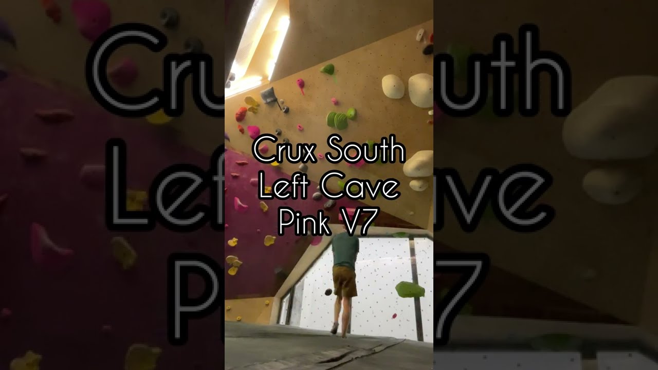 Crux Climbing Center South - Left Cave - Pink V7