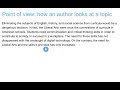 Understanding Author's Point of View