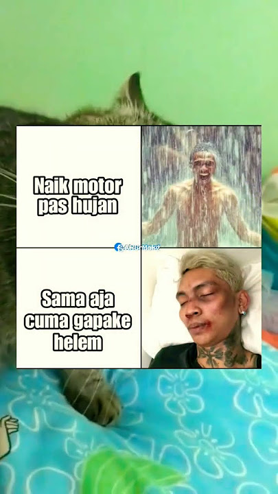 Mk; naik motor pas hujan gk pake helem #memes #viral #hiburan #video #shorts #fyp