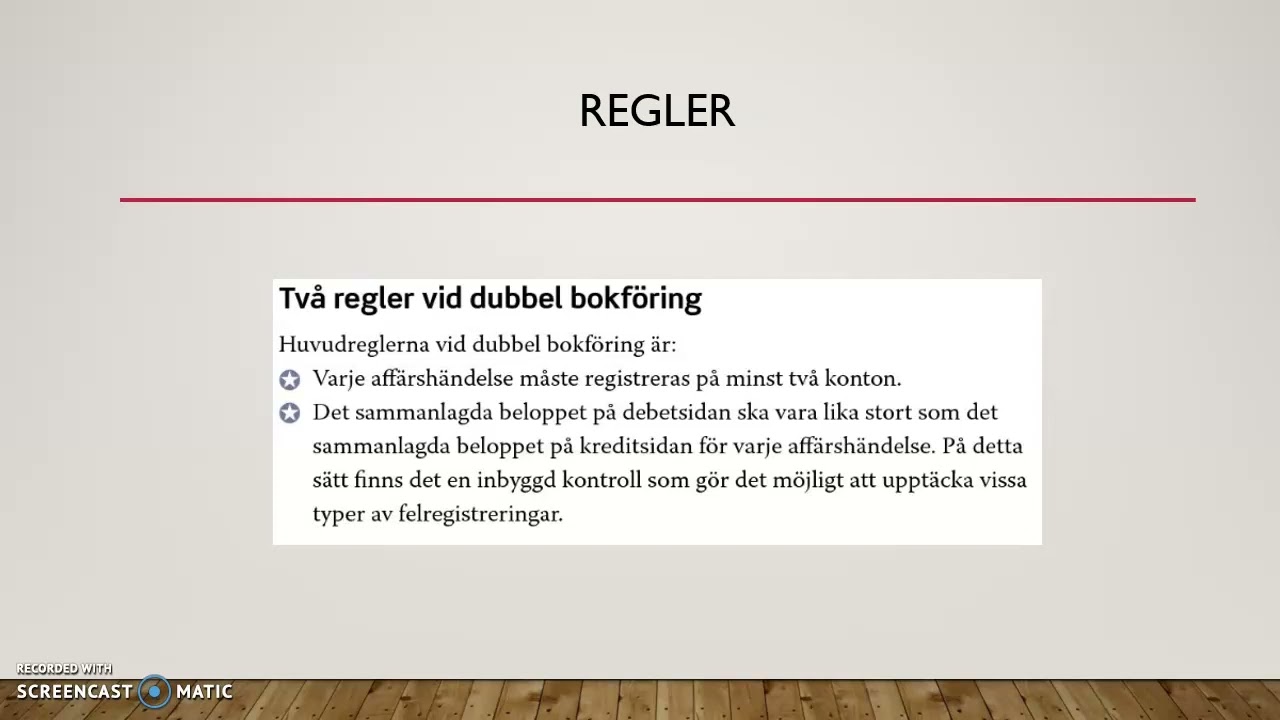 Intro dubbel bokföring