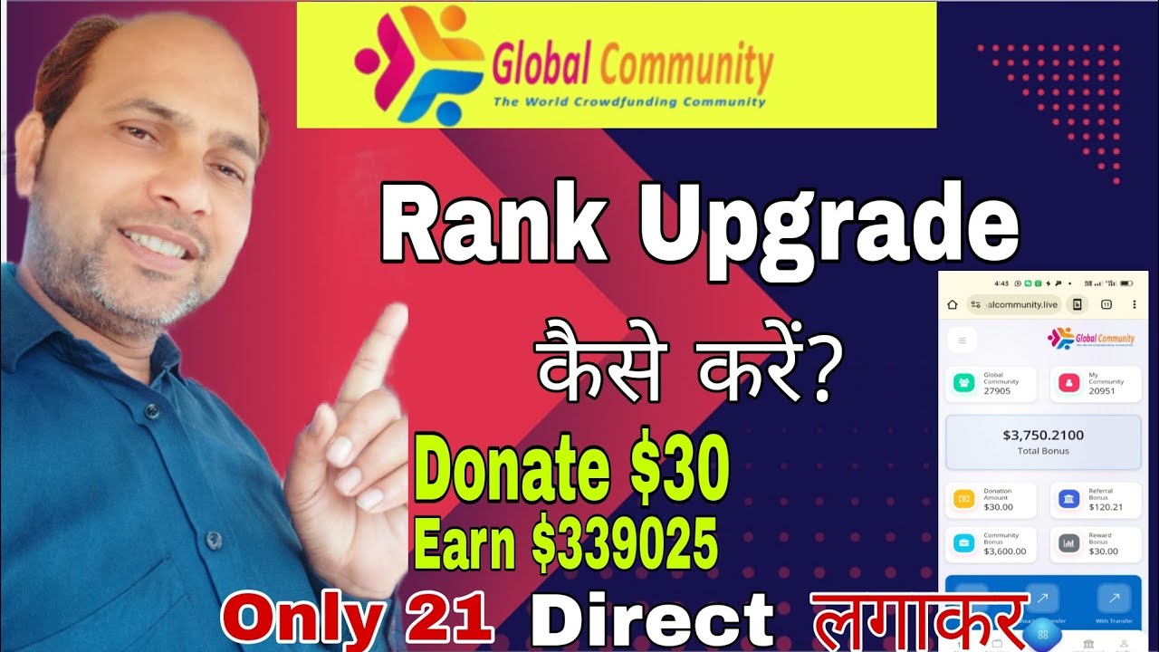 Global Community Level Upgrade Kaise Karen|Global Community Plan|Global Community Nonworking Income