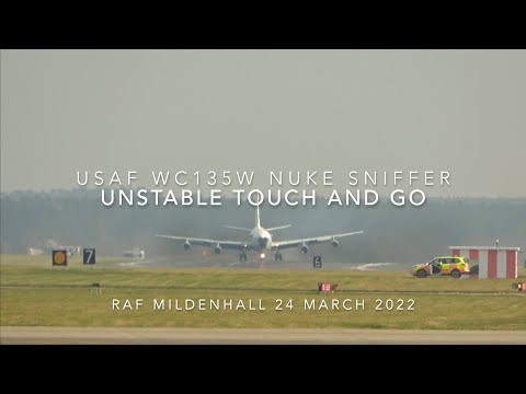 USAF WC135W Nuke Sniffer Constant Phoenix Makes Unstable Touch and Go RAF Mildenhall