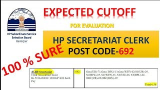 HPSSC Clerk Sectrate Expected Cut Off | Held On - 4 Nov 2018 |