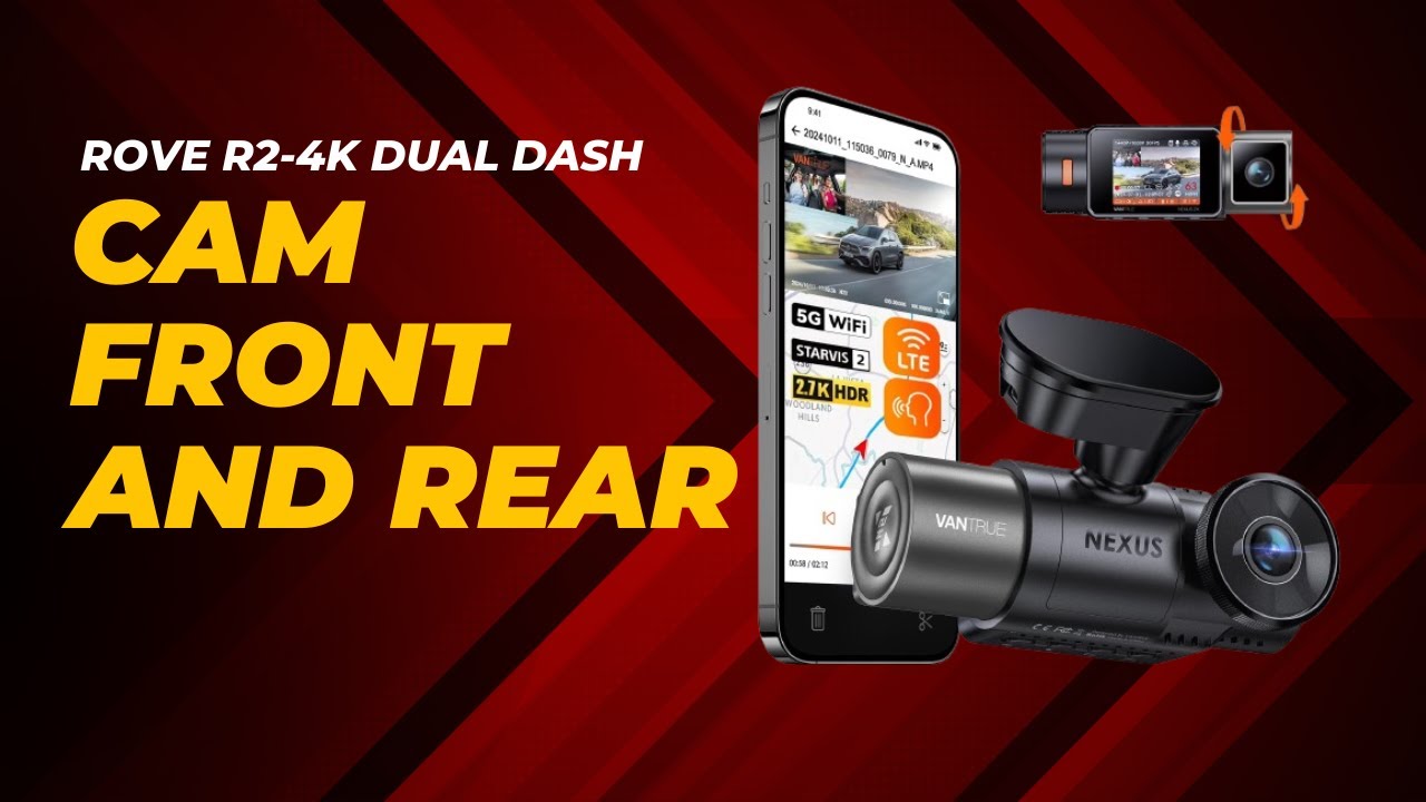 Vantrue N2X 2.7K Dual Dash Cam | STARVIS 2, HDR Night Vision, LTE Support, Voice Control, GPS