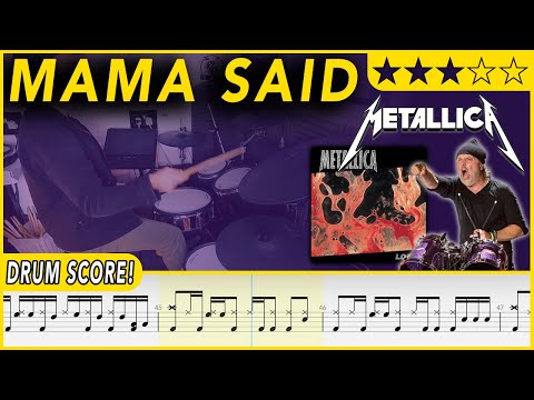 Mama Said - Metallica | DRUM SCORE Sheet Music | #601 DRUMSCRIBE