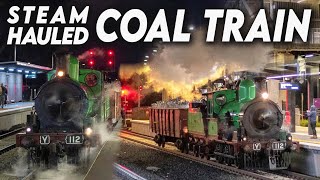 STEAM-HAULED MAINLINE GOODS TRAIN! (Steamrail Victoria&#39;s Ballarat Coal Train) | Y112
